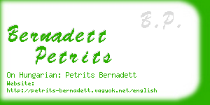 bernadett petrits business card